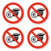 No Coins / Cash, Prohibition Sign - Based on DIN