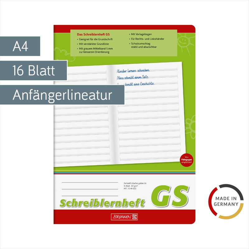 Brunnen 1044003 Learner's GS A4 16 Sheets Line Style (GS)