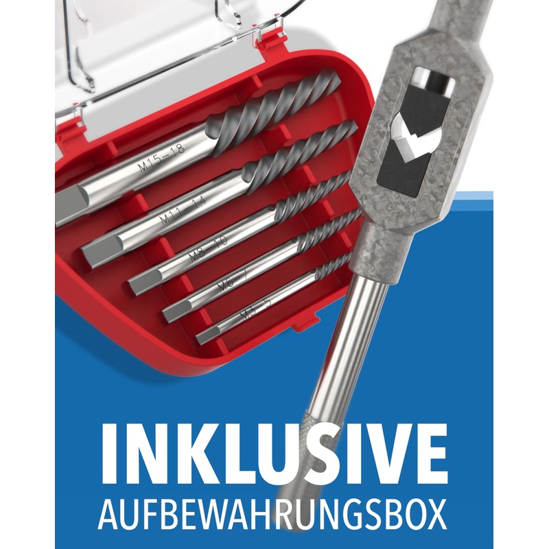 Screw Extractor Set with Tap Wrench - Extra Grip &