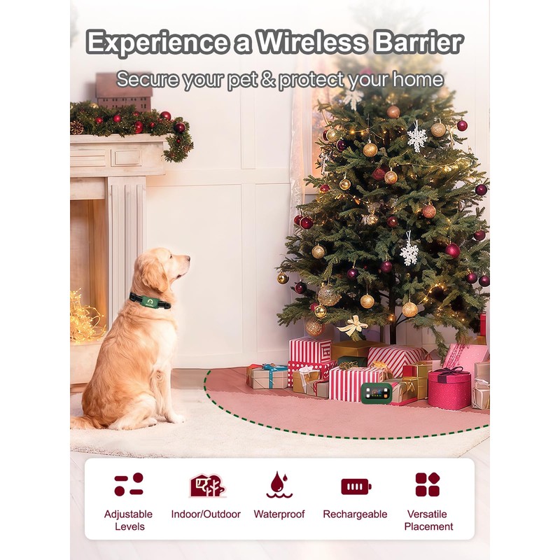 MIMOFPET Wireless Pet Barrier - Indoor Outdoor Waterproof Barrier with