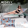 Lineshading 4 Pcs Chaise Lounge Pillow with Strap Outdoor Waterproof