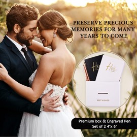 JUBTIC Wedding Vow Books, Vow Books His and Hers with Gold Foil Lettering, 48 Pages with Plenty of Space to Write Your Vows, Perfect Wedding Essentials for Your Wedding Day - (Black +White)