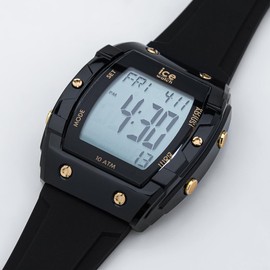 ICE-WATCH Ice Watch, Tonneau Type, Wristwatch, Men's, Unisex, ICE Digit Boliday, Small, Date, Week, 24 Hour, multicolor (black / gold)