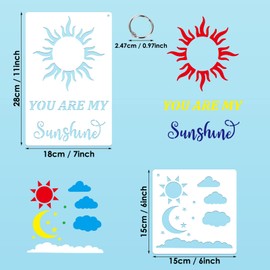 Aster Pack of 12 Moon Stars Stencils, Painting Stencils, Repeatable Journal Drawing Template, Stencils Templates for Painting, Scrapbooking, Journal, Photo Album, DIY Stencil