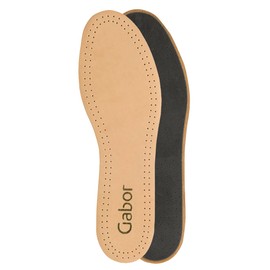 Gabor Leather Premium Insoles (1 Pair) with Activated Carbon, High-Quality Soft Leather Insoles for Sweaty Feet, Vegetable Tanned Sheepskin, Anti-Sweat Leather Insoles, Size 39