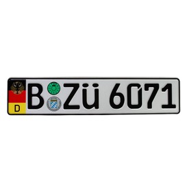 German Euro Plate with German Flag & Coat of Arms - Random Characters