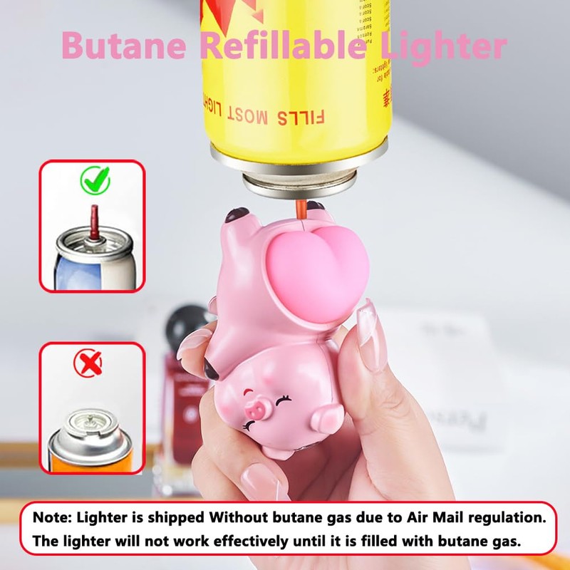 Panda Butane Torch Lighter Adjustable Flame Refillable Windproof Cool Lighter