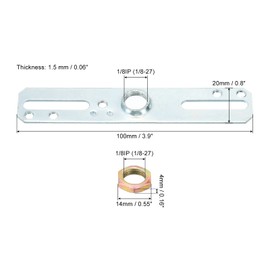 MECCANIXITY Light Fixture Crossbar Kit, 100x20mm Mounting Bracket Ceiling Light Plate for Chandelier Lighting, Silver Tone 5 Set