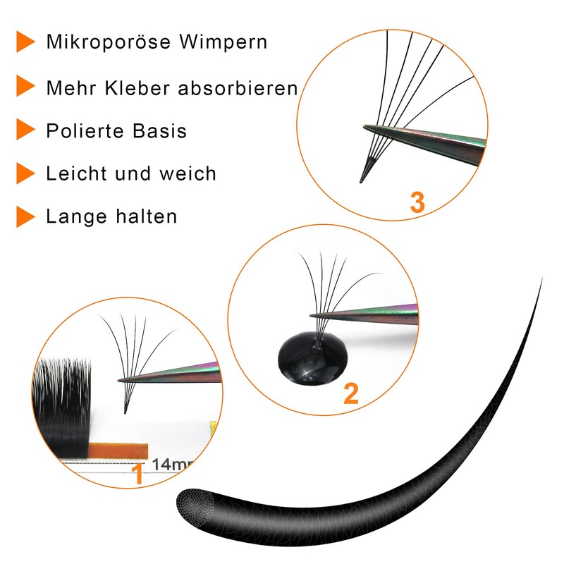 Self-Fanning Eyelashes, .03 .05 .07.10, Easy Fan Lashes for Volume