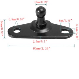 Universal Gas Spring Mounting Bracket 10mm Ball Stud Pillar, for Lifting Cushion Air Spring Pillar Shock Absorption Mounting Kit Black-T-Type (4 PCS)