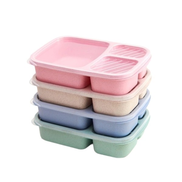 Poemtian 4 Pack Bento Lunch Box Set, Meal Prep Container,