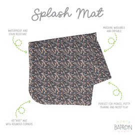 BapronBaby Ditsy Floral Splash Mat - Waterproof Catch-All for Under High Chairs, Floors, Tables, Playtime or Arts & Crafts - Machine Washable - 45" x 45”