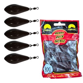 PRO FILSTAR Ground Lead Long Cast 5 x 100 g - Swivel Lead Fishing - Fishing Lead Set - Ground Fishing - Pear Lead Fishing - Lead Weight - Fishing Weights - Lead Weights - Drop Lead - Carp Lead