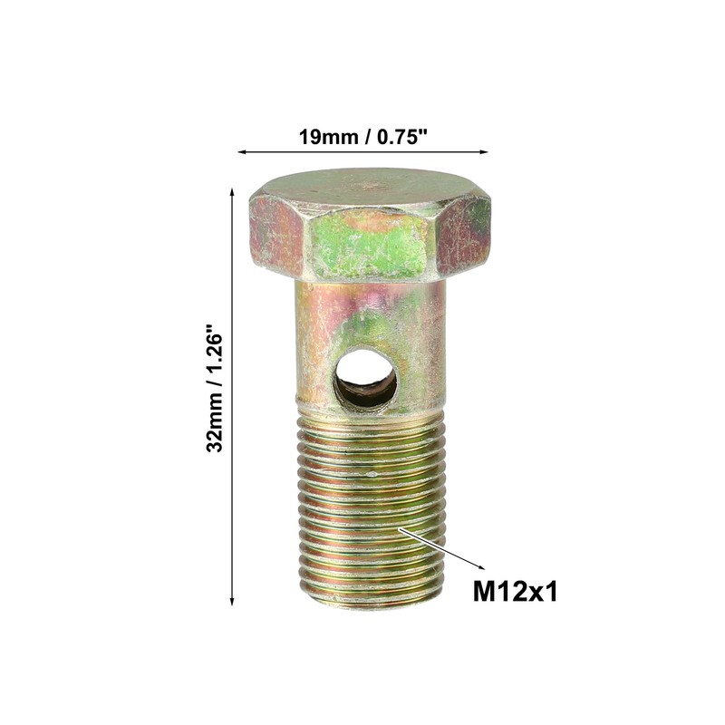 X AUTOHAUX 1 Pcs M12x1 Banjo Bolt Fitting Adapter Replacement