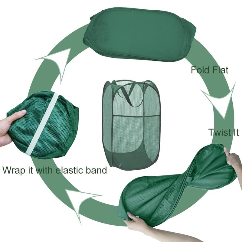 Aplter Pop Up Laundry Basket, Collapsible Mesh Laundry Hamper, Vertical