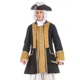 ThePirateDressing Norrington Commodore Pirate Renaissance Medieval Fantasy Costume Captain Coat for Men – Gothic Victorian Cosplay Jacket (X-Large) Black