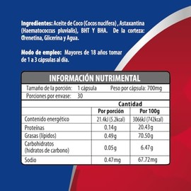 MCT Astaxantina  Astaxantina con Aceite de Coco Fraccionado  30 Cápsulas Softgels de 700mg  Potente Antioxidante Carotenoide Natural Premium  Keto