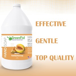 GreenFist Foaming Hand Soap Refills Melon Scent Jug Foam Refill Made in USA, 128 ounce (1 Gallon)