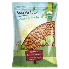 Organic Almonds, 12 Pounds Non-GMO, Whole, Raw, No Shell, Unpasteurized, Unsalted, Vegan, Kosher, Bulk