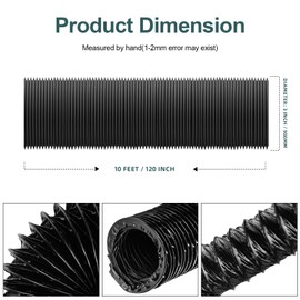 3" Marine Blower Hose Replacement for Boat Vent Bilge Blower Exhaust Fan, Marine Exhaust Hose Fit for 3 Inch Flexible Marine Blower Duct Hose, Ventilation Systems and Boat Bilge Heater, 10 Feet, Black