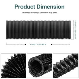 3" Marine Blower Hose Replacement for Boat Vent Bilge Blower Exhaust Fan, Marine Exhaust Hose Fit for 3 Inch Flexible Marine Blower Duct Hose, Ventilation Systems and Boat Bilge Heater, 10 Feet, Black