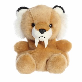 Aurora® Adorable Palm Pals™ Ash Saber Tooth Tiger™ Stuffed Animal - Fun Collectible Plush for Kids and Adult Collectors - Perfect for Decorating Rooms and Birthday Gifts - Brown 5 Inches