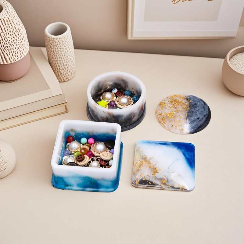 5 PCS Jar Resin Molds Kits with Lid, Epoxy Resin
