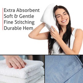 Makooz Bathroom and Kitchen 2 Pc Hand Towels Pack - 500 GSM Natural 100% Egyptian Cotton -Quick Dry and Absorbent - Fast Drying Soft and Luxurious Bath Hand Towel Set (Kingfisher, 50x80 CM)