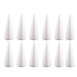 Holibanna Foam Cones White Styrofoam Cone Crafts Foam Cone Christmas Tree Polystyrene Foam for Christmas Table Centerpiece Wedding Decoration (12pcs, 10CM)