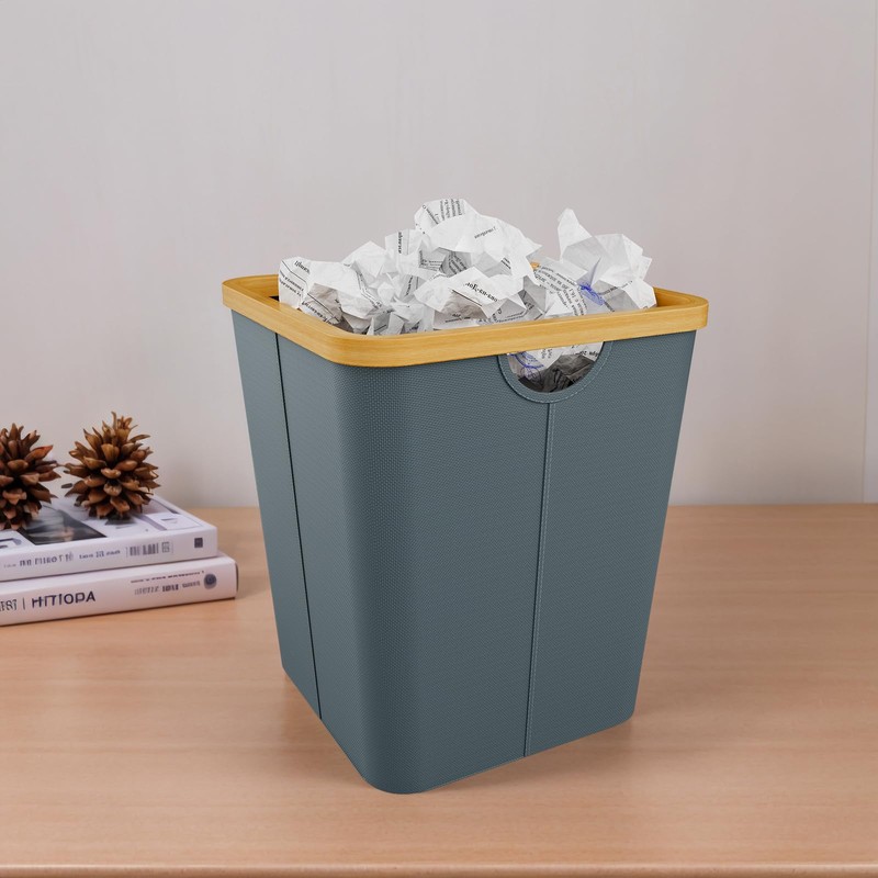 Vireon Office Waste Paper Bin Made of Bamboo - Oxford
