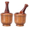 Wooden Grinding Bowl Household Kitchen Manual Garlic Ginger Spices Grinder