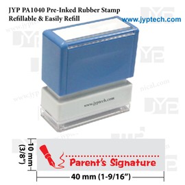 Teacher Stamp JYP PA1040 Pre-Inked Rubber Stamp w." Parent's Signature"