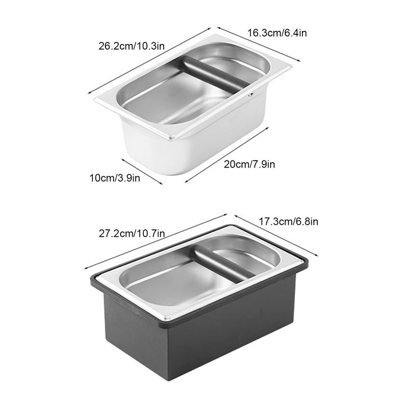 Tgoon Coffee Knock Box, Rubber Coffee Box with Removable Stainless