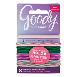 Goody SlideProof Hair Tie Elastics, Sparkly Neon, 8Count