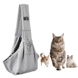 Puppy Sling Carrier – Reversible Puppy Carrier for Small Dogs & Cats, Soft Shoulder Bag with Pocket & Collar Hook, Comfortable Puppy Sling for Outdoor Travel, Shopping, and Everyday Use