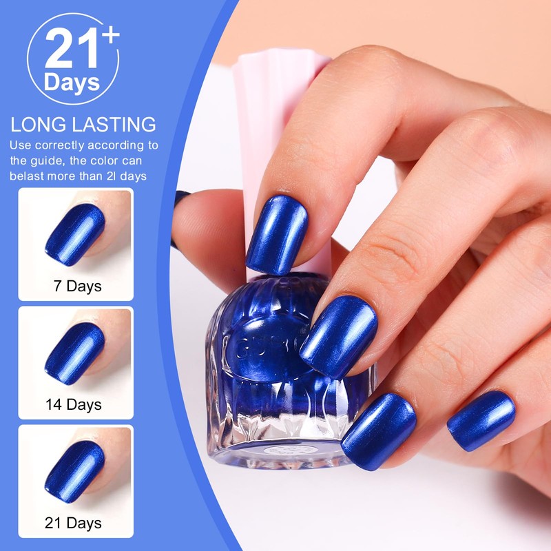 Major Dijit Quick-Dry Glitter Nagellack Blau – Ohne UV/HEMA, 10