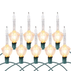 Bubble String Lights, 2 Pcak 9 Counts Traditional Clear Bubble Bulbs with Silver Glitter, Christmas Bubble Lights for Tree Holiday Christmas Celebrations Lighting, Green Wire