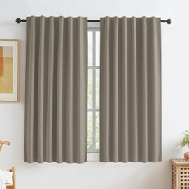 KEQIAOSUOCAI Cortinas opacas gris pardo para ventanas pequeñas 100 privacidad asegurada, cortinas térmicas aisladas para dormitorio, persianas opacas