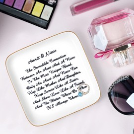 Titanape Auntie Gifts from Niece Ring Trinket Dish - Aunt & Niece, Birthday Gifts for Women Niece Gifts from Auntie Christmas Valentines Mother's Day Thanksgiving Gifts for Aunt Niece