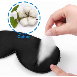 Silk Sleep Masks and Blindfold, Super Smooth Eye Mask for Sleeping, with Adjustable Strap, Suitable for Travel, Nap, Night Sleep (Black)