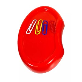 Allary Magnetic Desk Tray for Binder and Paper Clips - Red 4"x2.5"