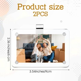 Hpmjz 2er-Pack Auto Sonnenblenden Foto Clip Magnetischer Sonnenblendenhalter Acryl Bilderrahmen Personalisierter Auto Fotorahmen magnetische Foto-Displayrahmen für Anzeige Familie Paare Fahrer