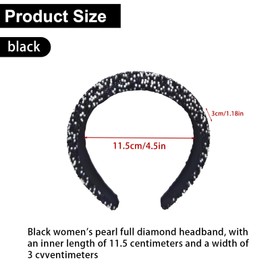 GWAWG Glitter Rhinestone Headband, Women's Wide Headband with Rhinestone Headband, Women Sequins Crowns Hair Band, Wedding Party, Carnival, Sparkling Hair Accessories, Everyday Special Occasions