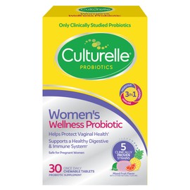 Culturelle Women’s Wellness, Daily Chewable Probiotics for Women - Supports Digestive, Vaginal and Immune Health, Occasional Diarrhea, Gas & Bloating - Non-GMO - 30 Count