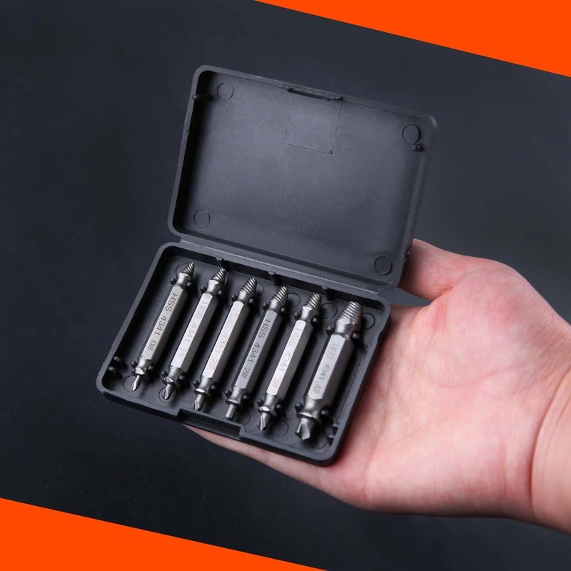 GOLD DEER 6 Piece Set Damaged Screw Extractor Set, Titanium