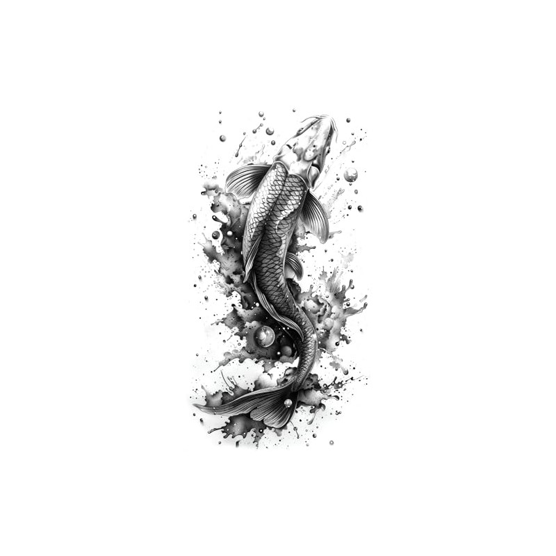 2 Sheets Temporary Fish Tattoo Catfish Tattoo Arm Tattoo NAG025x2