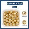 SOFPLATE 300Pcs ABS Imitation Pearl Beads Gold Round Spacer Beads