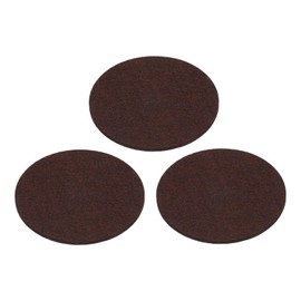 PATIKIL 4.7" Diameter Adhesive Non-Slip Backed Felt, 3 Pcs 5mm Thickness Round Lamp Base Anti-Slip Mat Anti-Scratch Pad for Lamp Bases, Brown