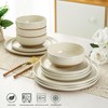 AmorArc Ceramic Dinnerware Sets for 4, 12 Pieces Handpainted Plates