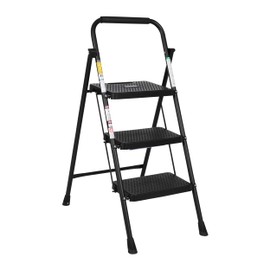 SIMPLI-MAGIC 3-Step Ladder, 800 LBS Capacity Folding Step Stool – Anti-Slip Wide Steps & Handgrip – ANSI Certified Lightweight & Durable Steel Stepping Stool for Kitchen, Home, Office & Garage